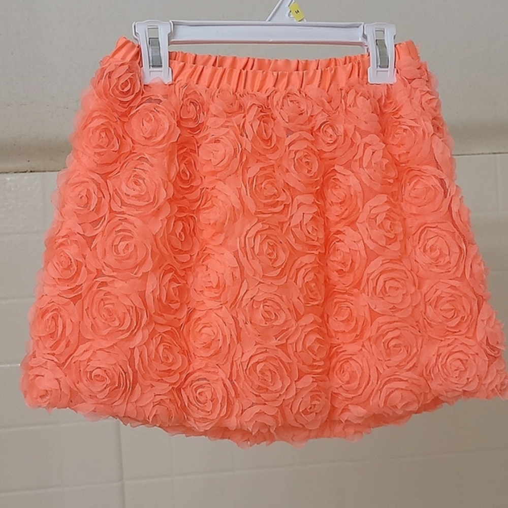 Coral-orange Girls Skirt - Size M (7/8)